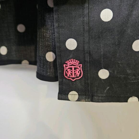 Talbots Womens Black & White Polka-dot Print Short Sleeve Non-iron Top Blouse 8P - Picture 7 of 10